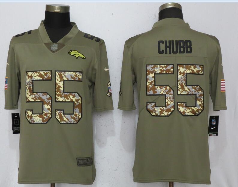 Men Denver Broncos #55 Chubb Olive Camo Carson 2017 Salute to Service Limited Nike NFL Jerseys->arizona cardinals->NFL Jersey